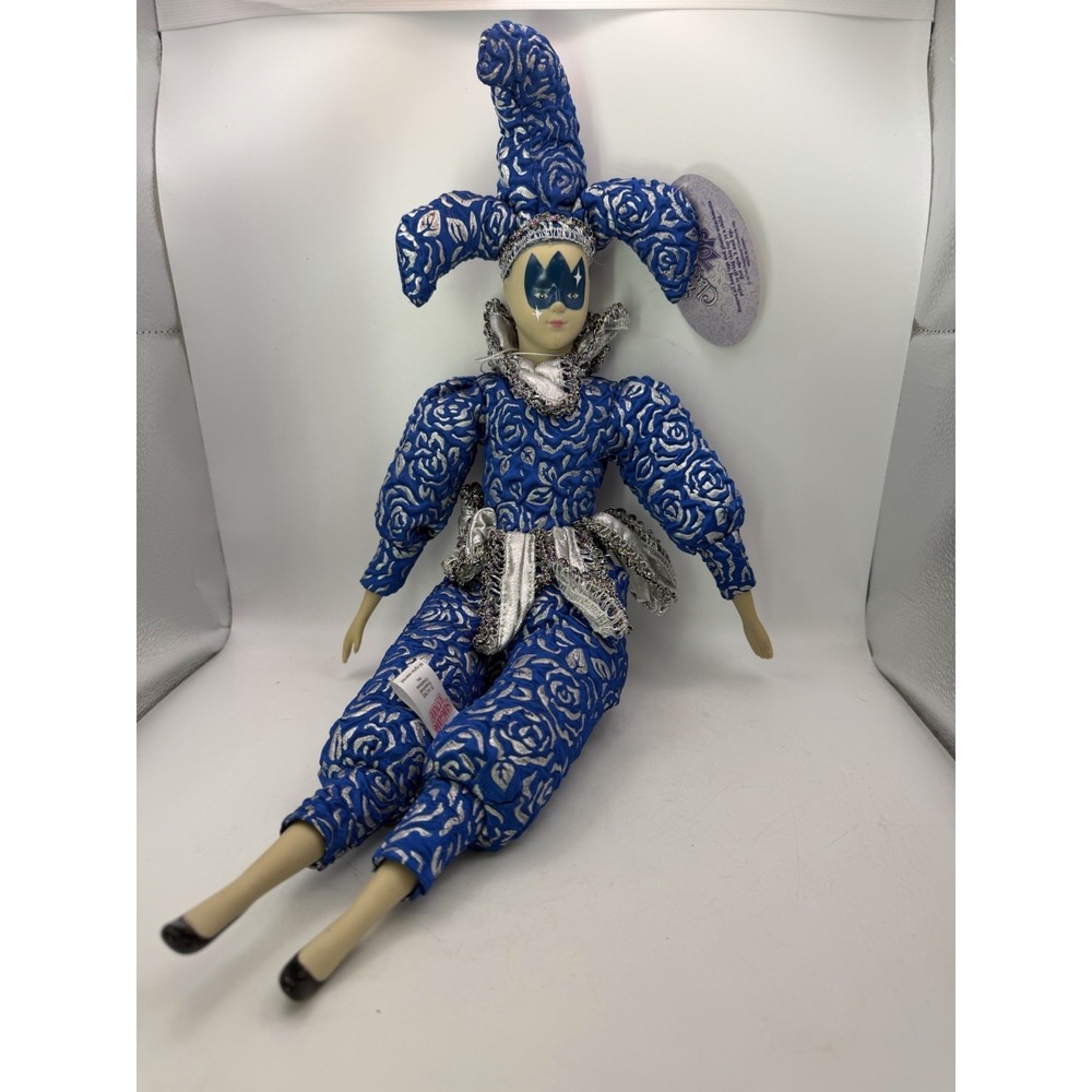 Sugar Loaf Classics Blue Jester Clown Poseable Doll w/ Tags 18" Large
